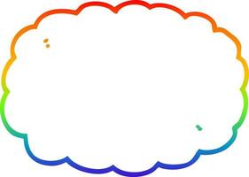 rainbow gradient line drawing cartoon cloud vector