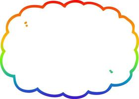 nube de dibujos animados de dibujo de línea de gradiente de arco iris vector