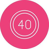 40 Speed Limit Line Circle Background Icon vector