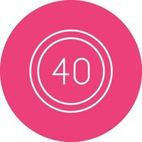 40 Speed Limit Line Circle Background Icon vector