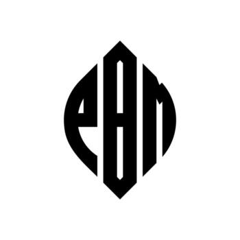 PBM circle letter logo design with circle and ellipse shape. PBM ellipse letters with typographic style. The three initials form a circle logo. PBM Circle Emblem Abstract Monogram Letter Mark Vector. vector