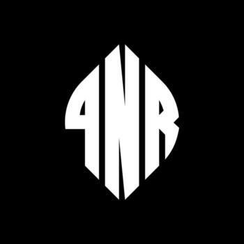 QNR circle letter logo design with circle and ellipse shape. QNR ellipse letters with typographic style. The three initials form a circle logo. QNR Circle Emblem Abstract Monogram Letter Mark Vector. vector