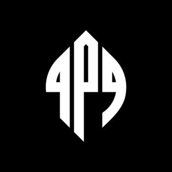 QPQ circle letter logo design with circle and ellipse shape. QPQ ellipse letters with typographic style. The three initials form a circle logo. QPQ Circle Emblem Abstract Monogram Letter Mark Vector. vector