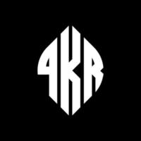 QKR circle letter logo design with circle and ellipse shape. QKR ellipse letters with typographic style. The three initials form a circle logo. QKR Circle Emblem Abstract Monogram Letter Mark Vector. vector