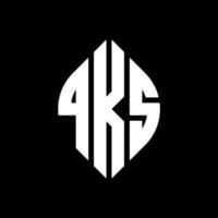 QKS circle letter logo design with circle and ellipse shape. QKS ellipse letters with typographic style. The three initials form a circle logo. QKS Circle Emblem Abstract Monogram Letter Mark Vector. vector