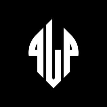 QLP circle letter logo design with circle and ellipse shape. QLP ellipse letters with typographic style. The three initials form a circle logo. QLP Circle Emblem Abstract Monogram Letter Mark Vector. vector