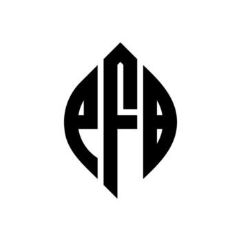 PFB circle letter logo design with circle and ellipse shape. PFB ellipse letters with typographic style. The three initials form a circle logo. PFB Circle Emblem Abstract Monogram Letter Mark Vector. vector