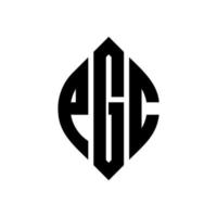 diseño de logotipo de letra de círculo pgc con forma de círculo y elipse. letras elipses pgc con estilo tipográfico. las tres iniciales forman un logo circular. vector de marca de letra de monograma abstracto del emblema del círculo pgc.