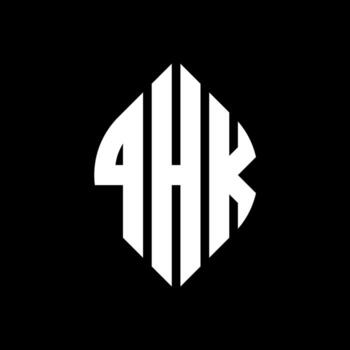 QHK circle letter logo design with circle and ellipse shape. QHK ellipse letters with typographic style. The three initials form a circle logo. QHK Circle Emblem Abstract Monogram Letter Mark Vector. vector