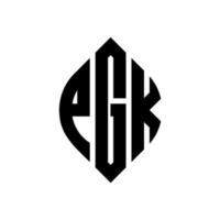 diseño de logotipo de letra de círculo pgk con forma de círculo y elipse. pgk letras elipses con estilo tipográfico. las tres iniciales forman un logo circular. pgk círculo emblema resumen monograma letra marca vector. vector