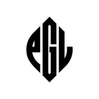 diseño de logotipo de letra de círculo pgl con forma de círculo y elipse. pgl letras elipses con estilo tipográfico. las tres iniciales forman un logo circular. pgl círculo emblema resumen monograma letra marca vector. vector