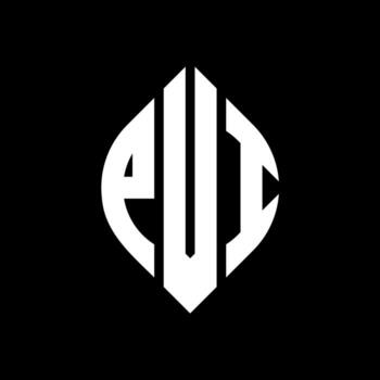 PVI circle letter logo design with circle and ellipse shape. PVI ellipse letters with typographic style. The three initials form a circle logo. PVI Circle Emblem Abstract Monogram Letter Mark Vector. vector