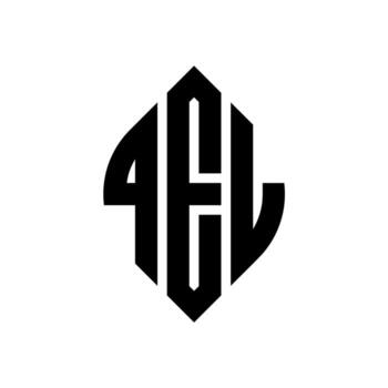 QEL circle letter logo design with circle and ellipse shape. QEL ellipse letters with typographic style. The three initials form a circle logo. QEL Circle Emblem Abstract Monogram Letter Mark Vector. vector