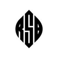 RSB circle letter logo design with circle and ellipse shape. RSB ellipse letters with typographic style. The three initials form a circle logo. RSB Circle Emblem Abstract Monogram Letter Mark Vector. vector