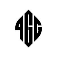 QGG circle letter logo design with circle and ellipse shape. QGG ellipse letters with typographic style. The three initials form a circle logo. QGG Circle Emblem Abstract Monogram Letter Mark Vector. vector