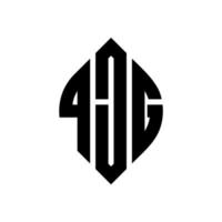 QJG circle letter logo design with circle and ellipse shape. QJG ellipse letters with typographic style. The three initials form a circle logo. QJG Circle Emblem Abstract Monogram Letter Mark Vector. vector