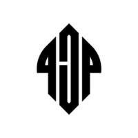 diseño de logotipo de letra circular qjp con forma de círculo y elipse. letras de elipse qjp con estilo tipográfico. las tres iniciales forman un logo circular. vector de marca de letra de monograma abstracto del emblema del círculo qjp.