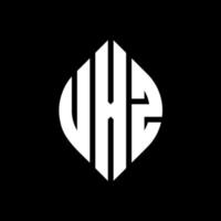 UXZ circle letter logo design with circle and ellipse shape. UXZ ellipse letters with typographic style. The three initials form a circle logo. UXZ Circle Emblem Abstract Monogram Letter Mark Vector. vector