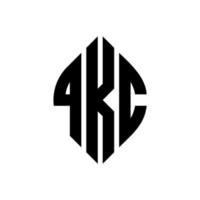 QKC circle letter logo design with circle and ellipse shape. QKC ellipse letters with typographic style. The three initials form a circle logo. QKC Circle Emblem Abstract Monogram Letter Mark Vector. vector