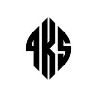 QKS circle letter logo design with circle and ellipse shape. QKS ellipse letters with typographic style. The three initials form a circle logo. QKS Circle Emblem Abstract Monogram Letter Mark Vector. vector