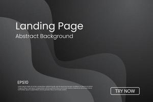 Minimal geometric black abstract background, dynamic shape composition landing page vector