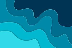 blue 3d wavy abstract layer papercut background vector