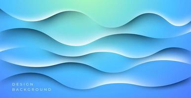 multi layers blue and green gradient background dynamic wavy light and shadow vector