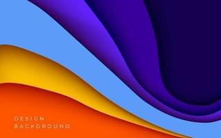 Multi layers colorful wavy texture 3D papercut layers in gradient vector banner. Abstract paper cut art background design for website template. Topography map concept or smooth origami paper cut