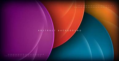abstract colorful blue, orange, purple and yellow circle overlap papercut background. eps10 vector