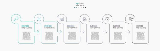 Vector Infographic design business template with icons and 6 options or steps.