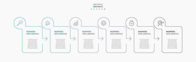 plantilla de negocio de diseño infográfico vectorial con iconos y 6 opciones o pasos. vector