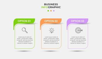 plantilla de negocio de diseño infográfico vectorial con iconos y 3 opciones o pasos. vector