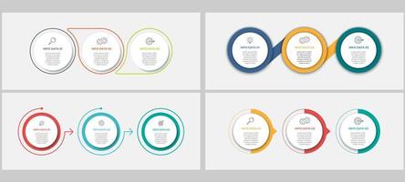 Business Infographics set bundle with 3 options or steps