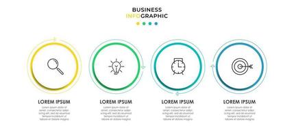 plantilla de negocio de diseño infográfico vectorial con iconos y 4 opciones o pasos. se puede utilizar para diagramas de proceso, presentaciones, diseño de flujo de trabajo, pancarta, diagrama de flujo, gráfico de información vector