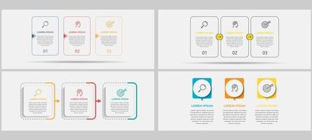 Business Infographics set bundle with 3 options or steps vector