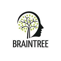 Logo Illustration of the human mind tree brain, growth, innovation, thinking vector