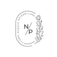 Classic vector floral logo with circular loop for labels, logos and badges for health care, florist with nature concept, leaves