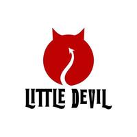 diseño de logotipo icono de diablo pequeño vector plano logotipo de diablo enojado logotipo redondo icono de diablo rojo