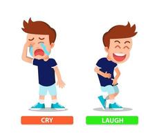 A boy with crying and laughing expression vector