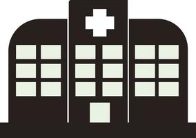 vector de icono de hospital de arquitectura en diseño plano