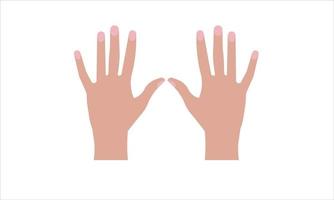 the same movement of both hands. vector illustration