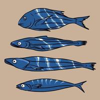 ilustración de vector azul de pescado especialmente hecha para necesidades publicitarias, etc.