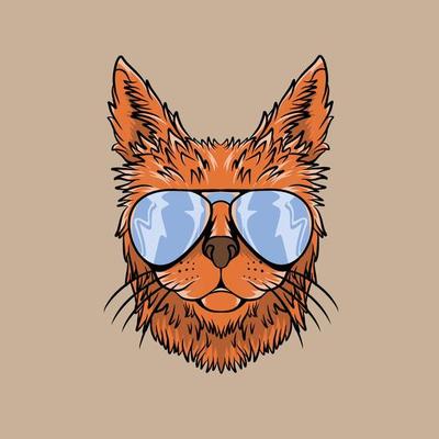 cat with glasses vector illustrations specially made for branding needs and much more