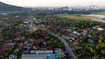 Aerial move at Tanah Liat Malays village video