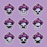mushroom emoji collection evil edition vector