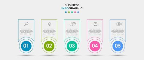 Plantilla de negocio de diseño infográfico vectorial con iconos y 5 opciones o pasos vector