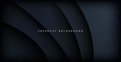 dark abstract papercut wavy dimension layers background.eps10 vector