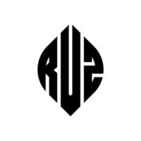 diseño de logotipo de letra circular rvz con forma de círculo y elipse. letras elipses rvz con estilo tipográfico. las tres iniciales forman un logo circular. rvz círculo emblema resumen monograma letra marca vector. vector