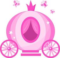 lindo carruaje de princesa cenicienta rosa vector