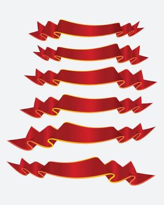 Red ribbon banner vector design
